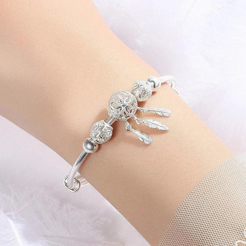 Nayeli – Pulsera Atrapasueños Ajustable en Plata de Ley 925