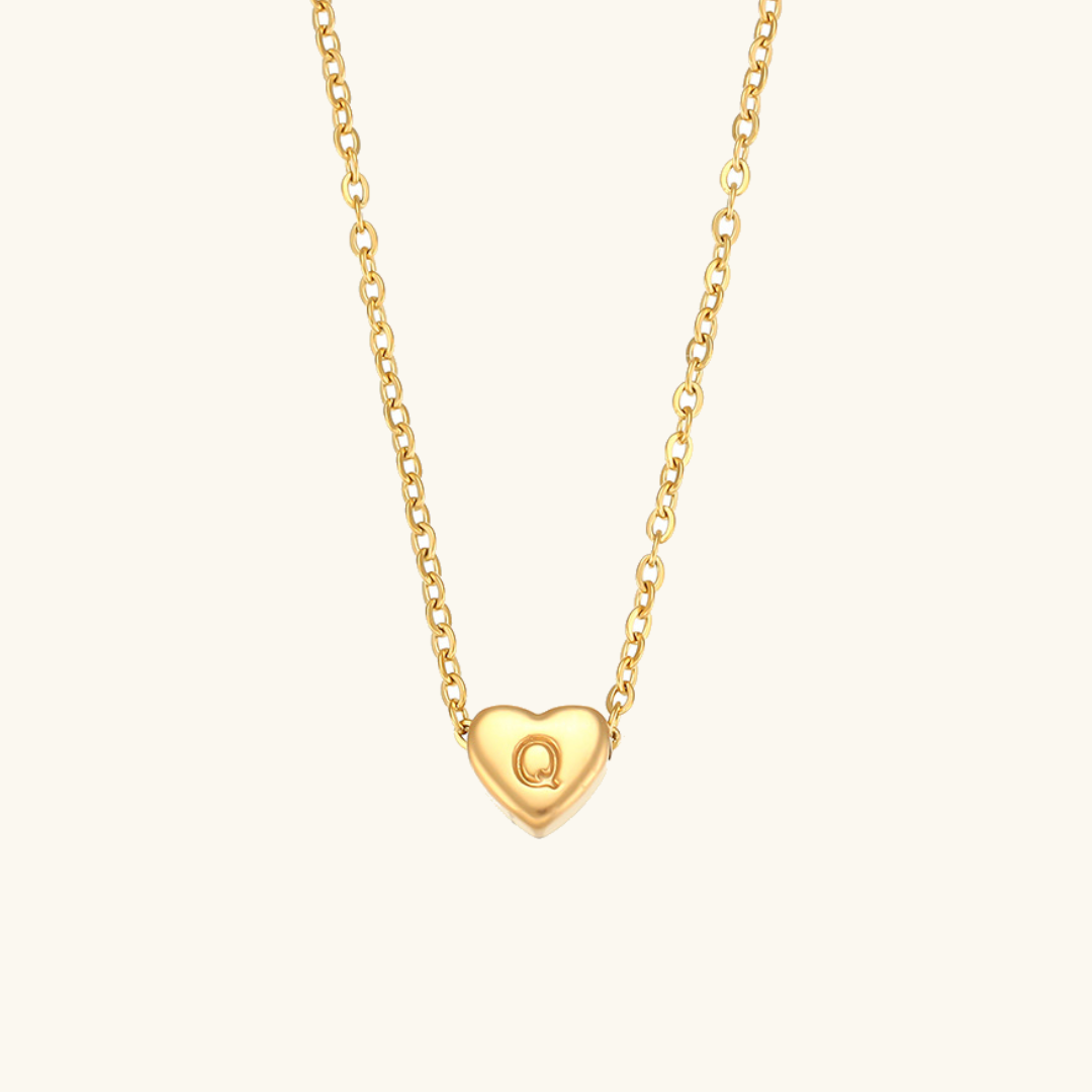 Corazón - Collar con iniciales de oro