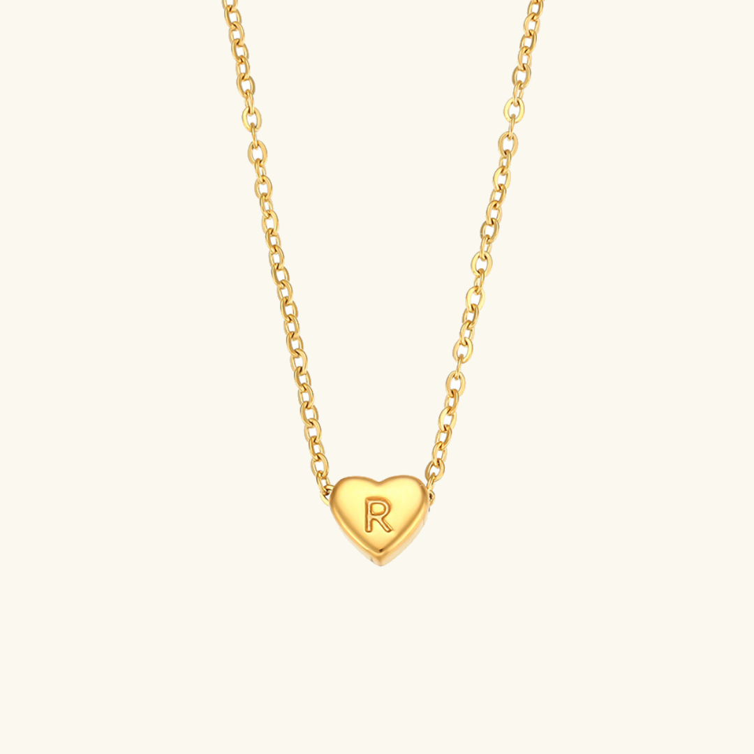 Corazón - Collar con iniciales de oro