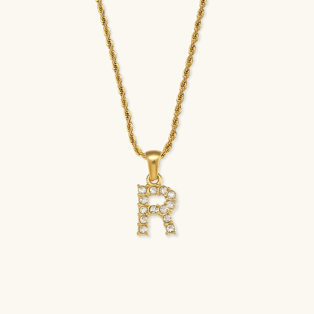 Maeve - Collar de diamantes con iniciales de letras