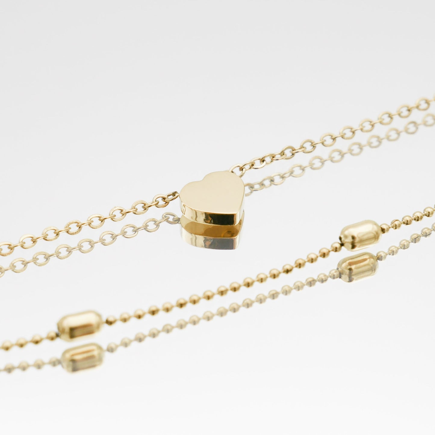 Raisa – Tobillera Doble Fila Corazones y Perlas