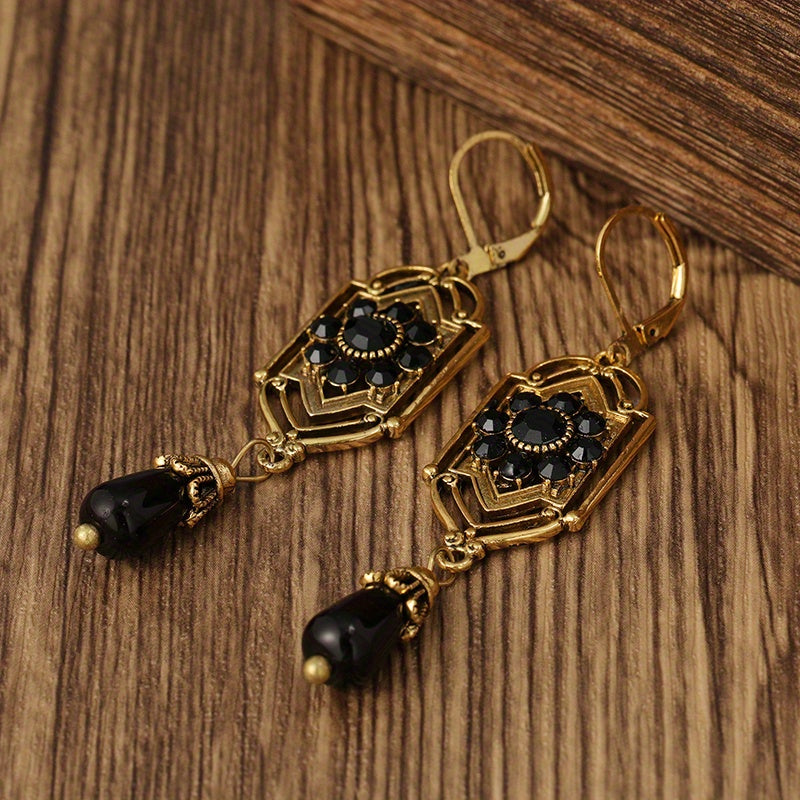 Ravenna – Pendientes Cristal Negro Vintagefollow
