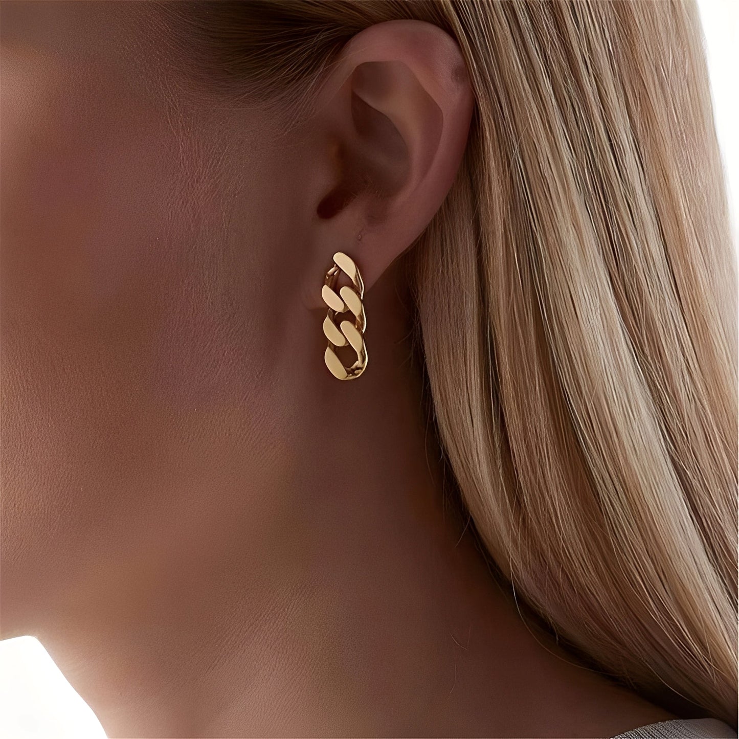 Sol – Aros de eslabones en oro