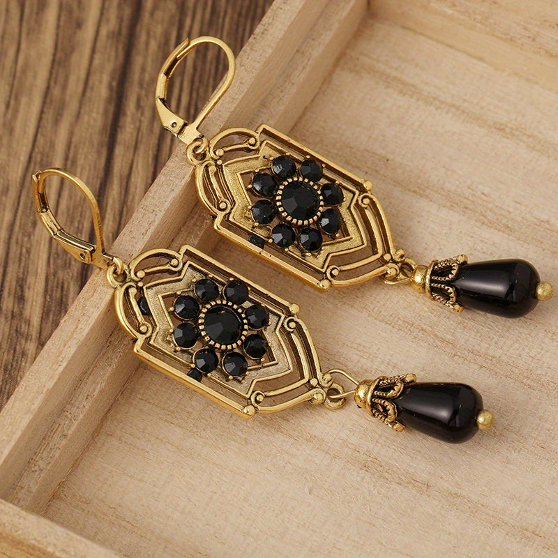 Ravenna – Pendientes Cristal Negro Vintagefollow