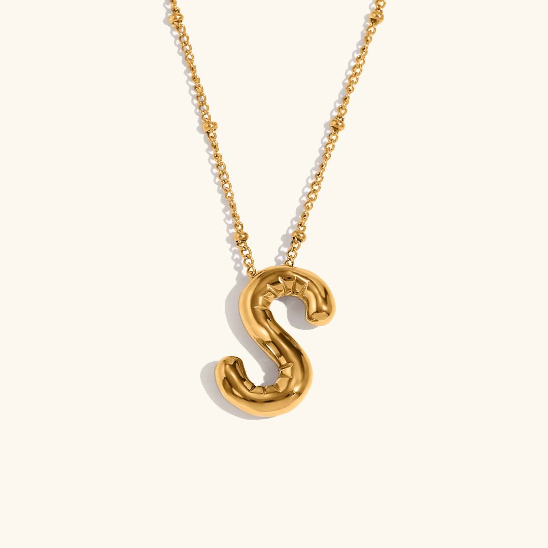Collar de Iniciales de Oro con Bola