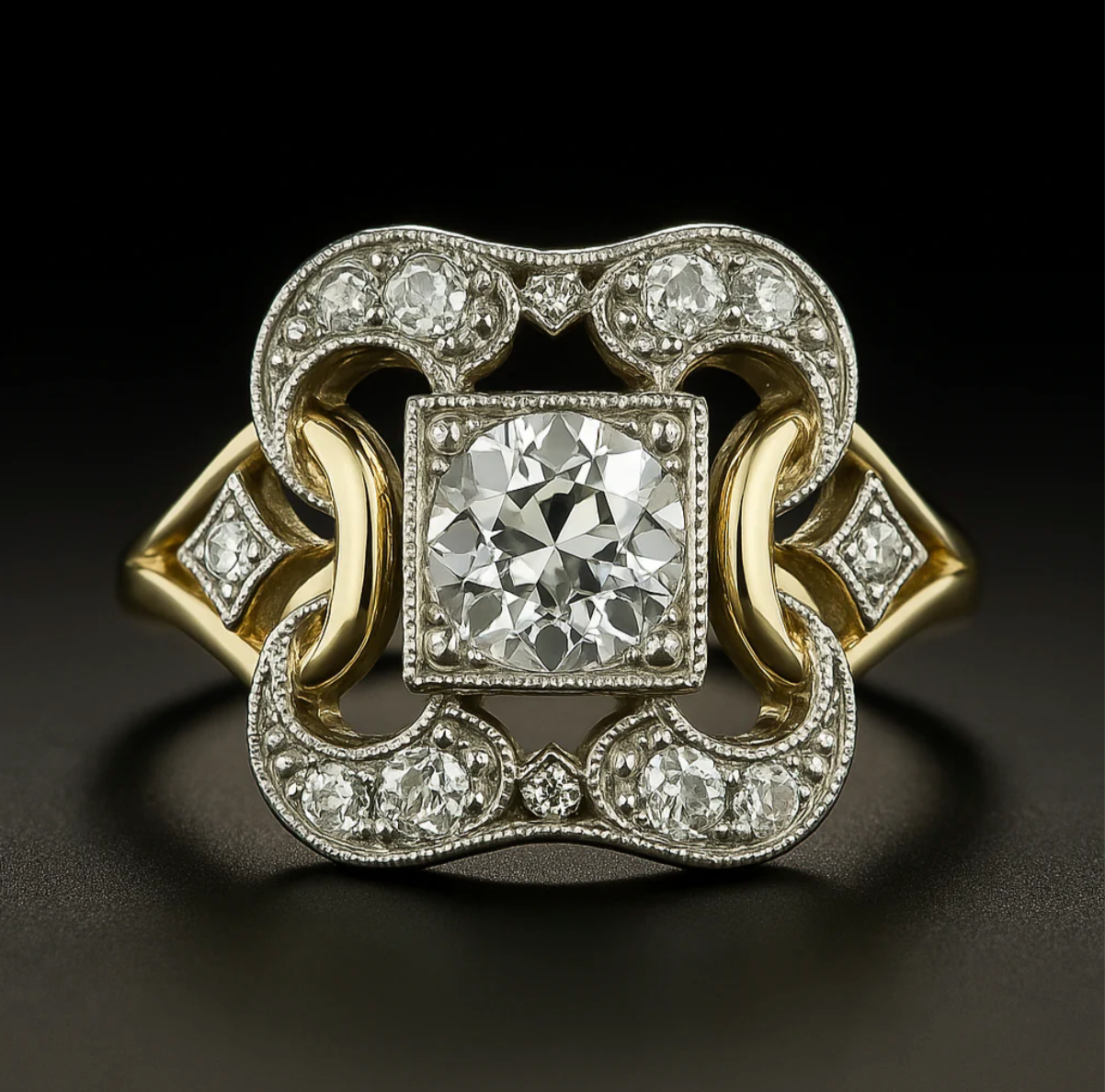 Isla – Anillo Vintage en Oro y Circonia