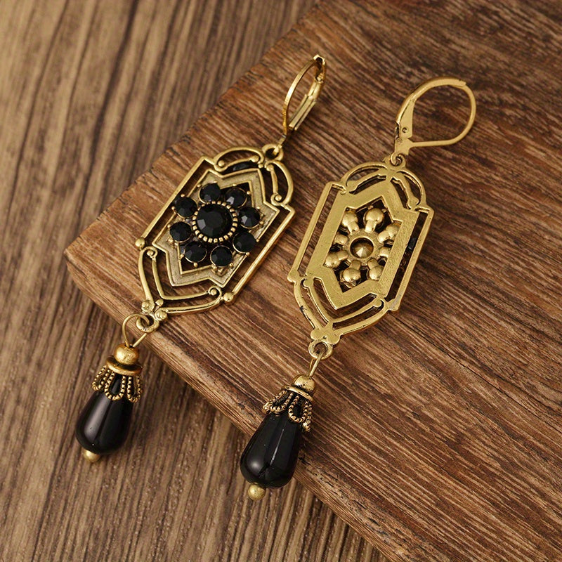 Ravenna – Pendientes Cristal Negro Vintagefollow