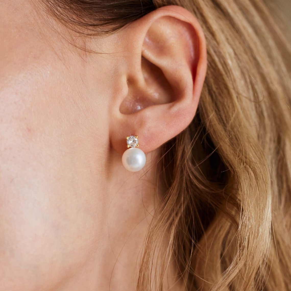 Pendientes de perlas - Delicados pendientes de CZ