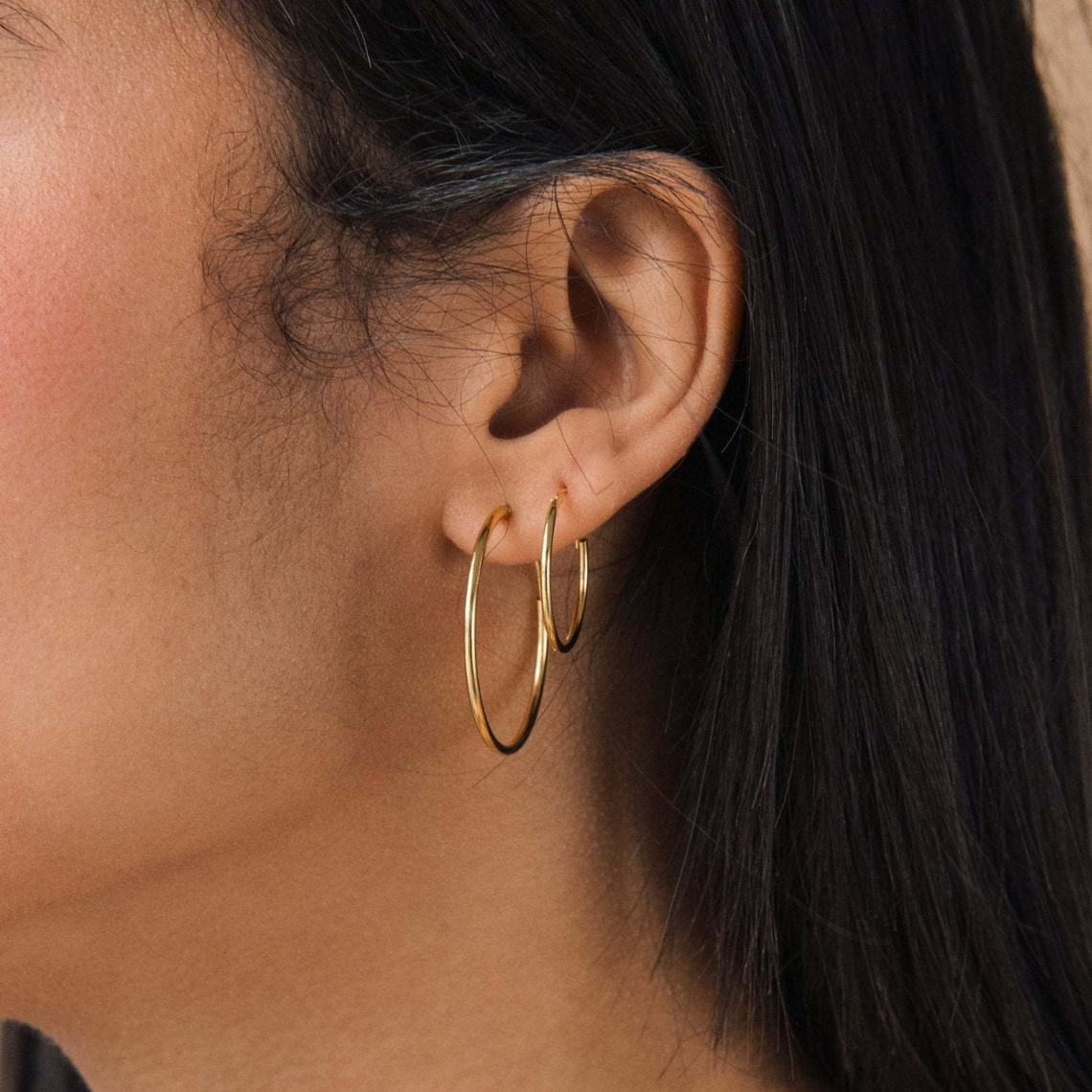 Aros ligeros - Pendientes en oro y plata (set de 4)