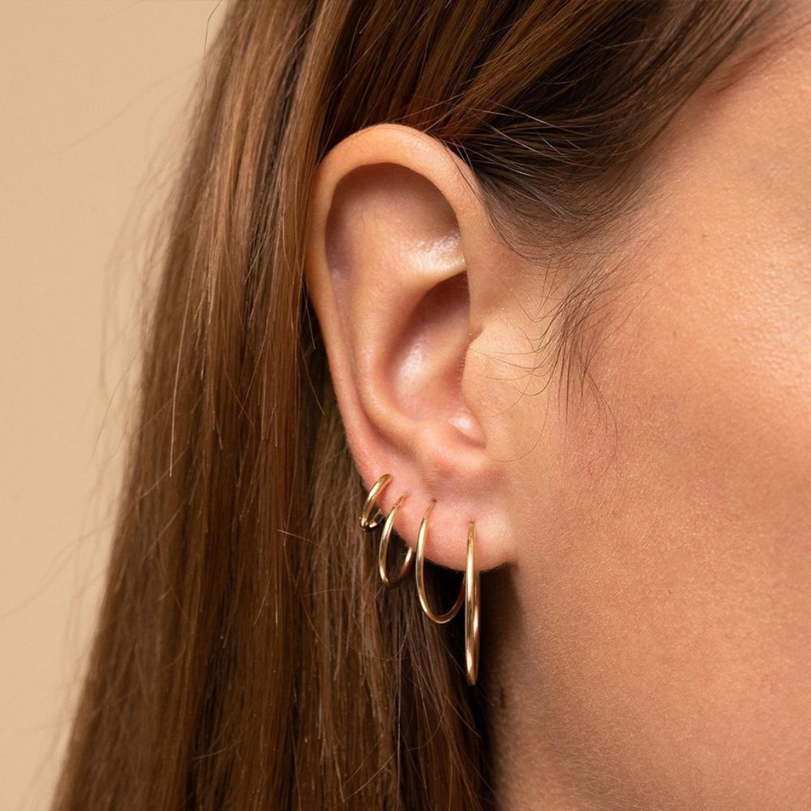 Aros ligeros - Pendientes en oro y plata (set de 4)