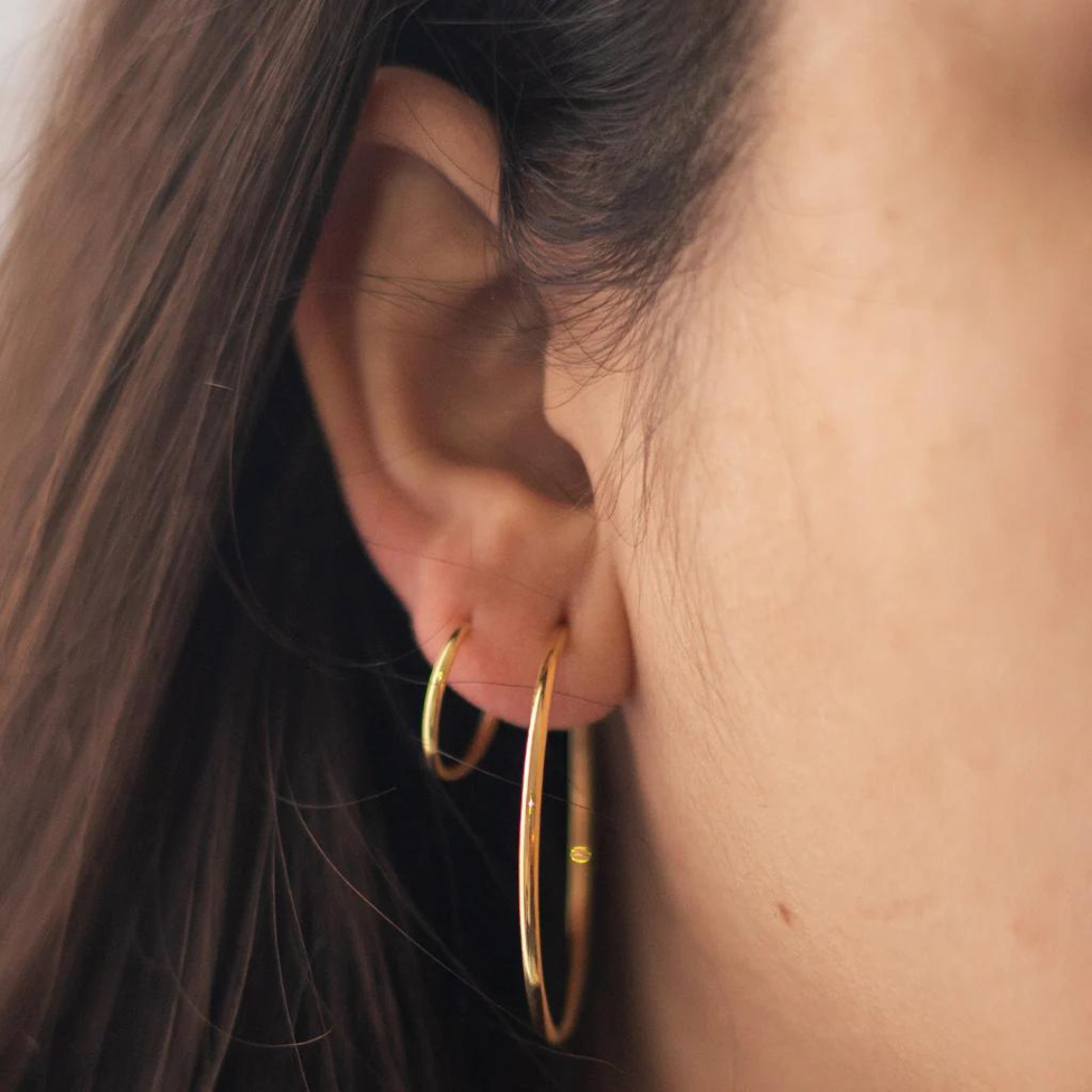 Aros ligeros - Pendientes en oro y plata (set de 4)