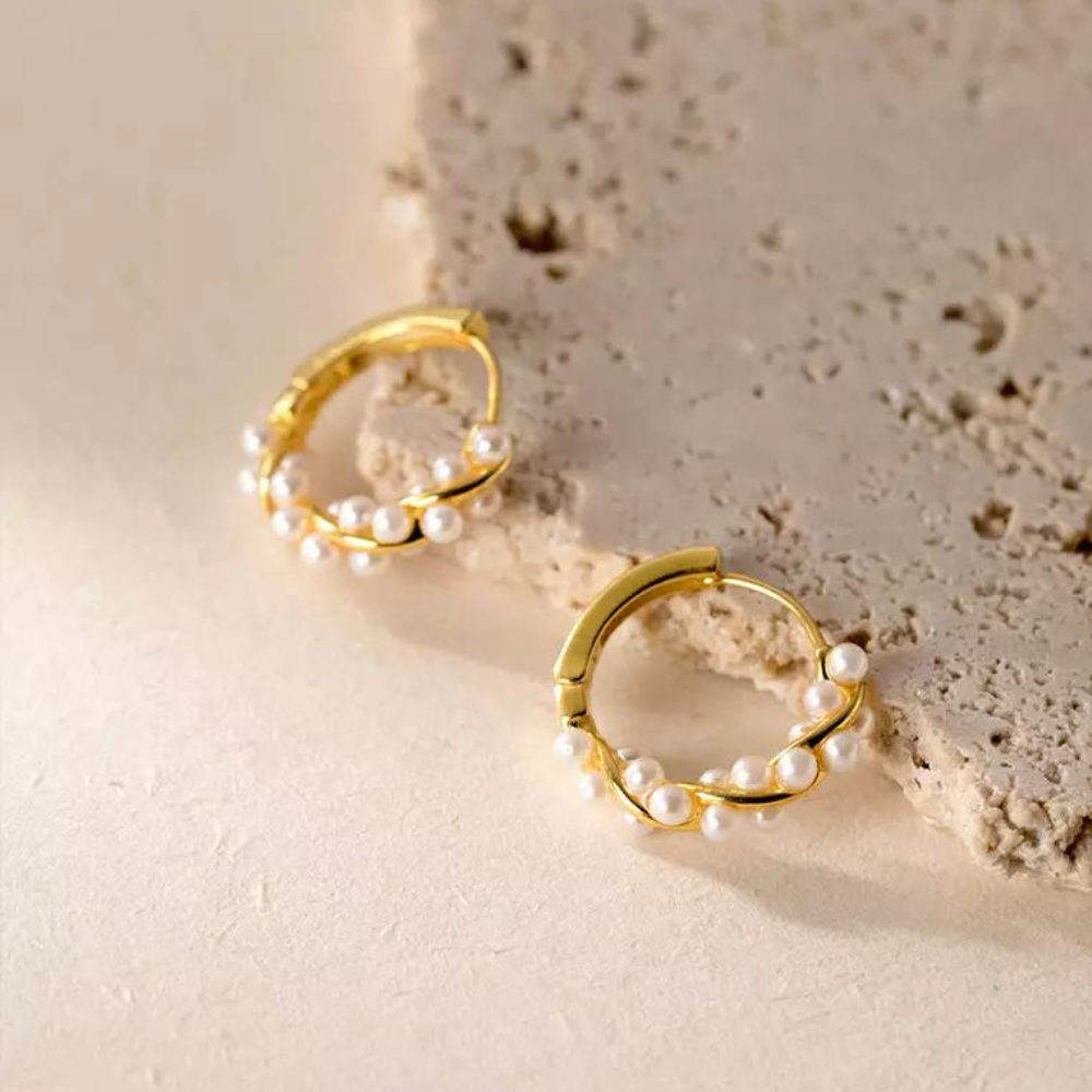 Pendientes de perlas artificiales - Pendientes elegantes de perlas