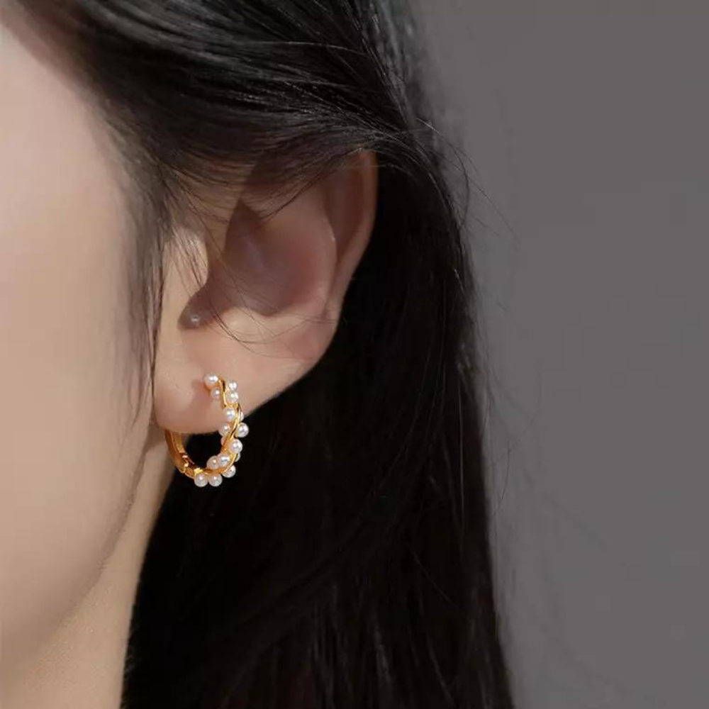 Pendientes de perlas artificiales - Pendientes elegantes de perlas