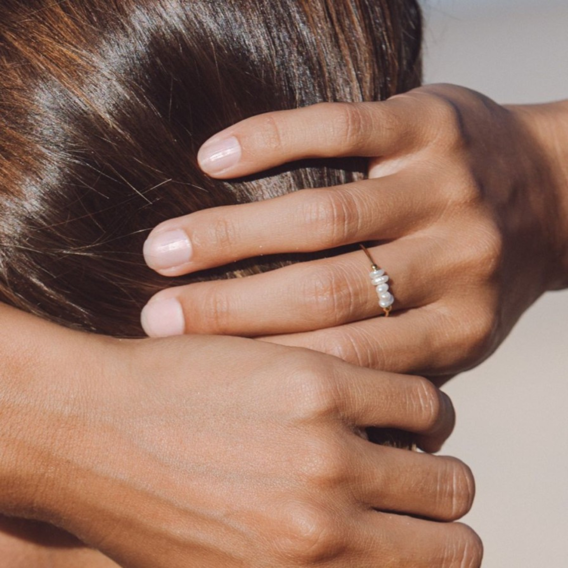 Mini anillo de perlas de agua dulce