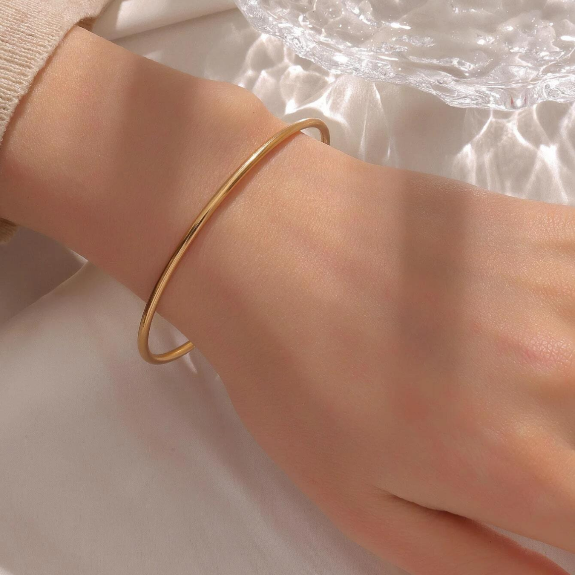 Pulsera clásica - pulsera de oro deslizante