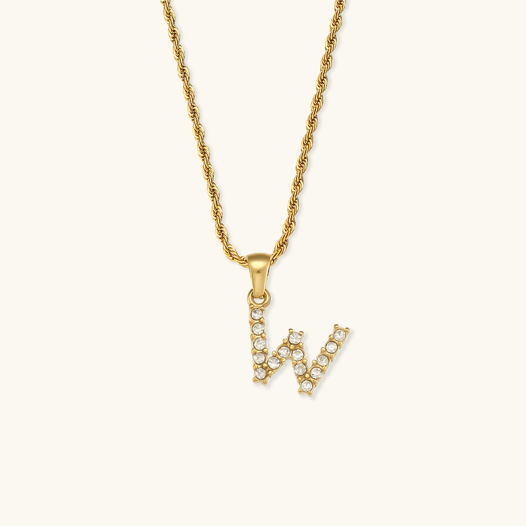 Maeve - Collar de diamantes con iniciales de letras