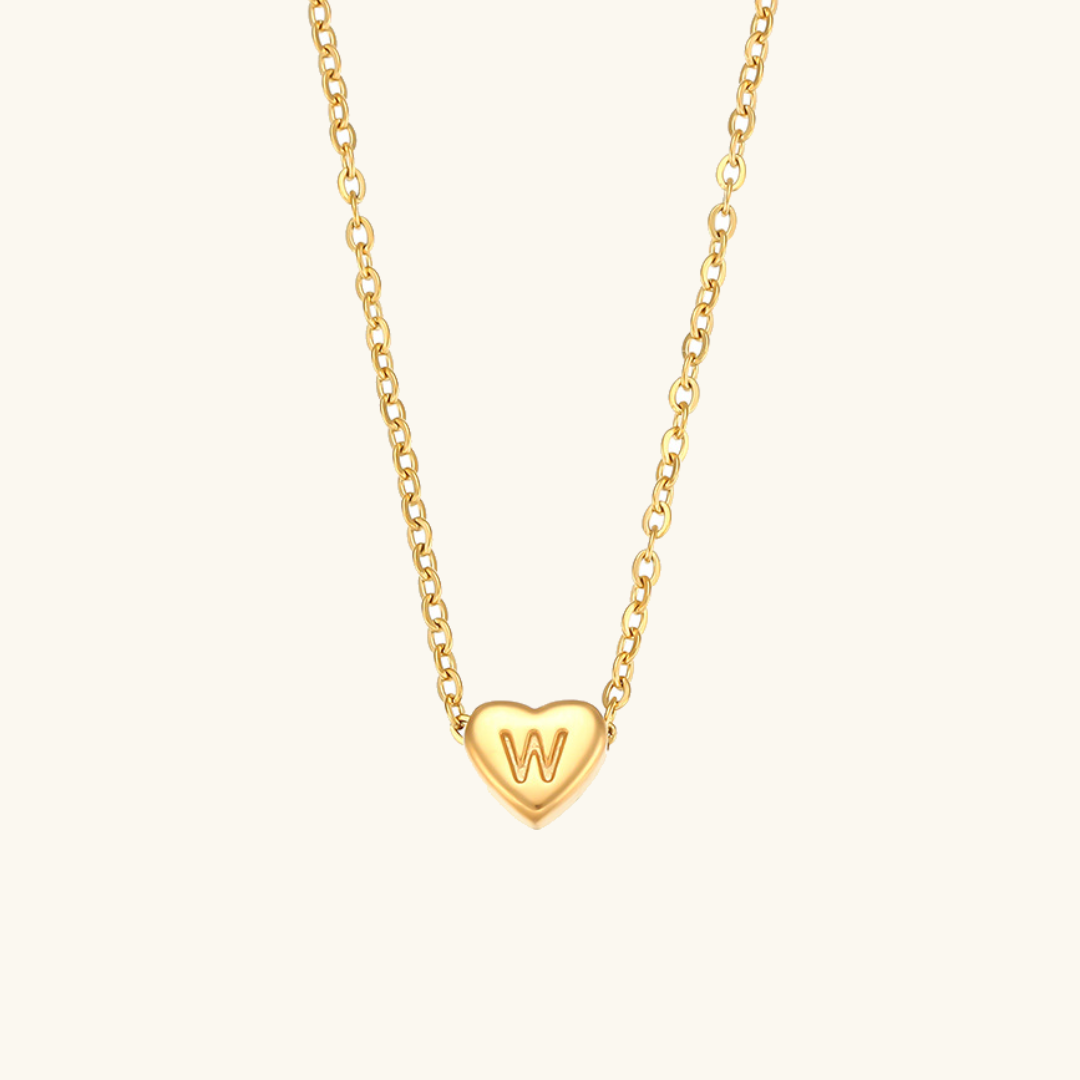 Corazón - Collar con iniciales de oro
