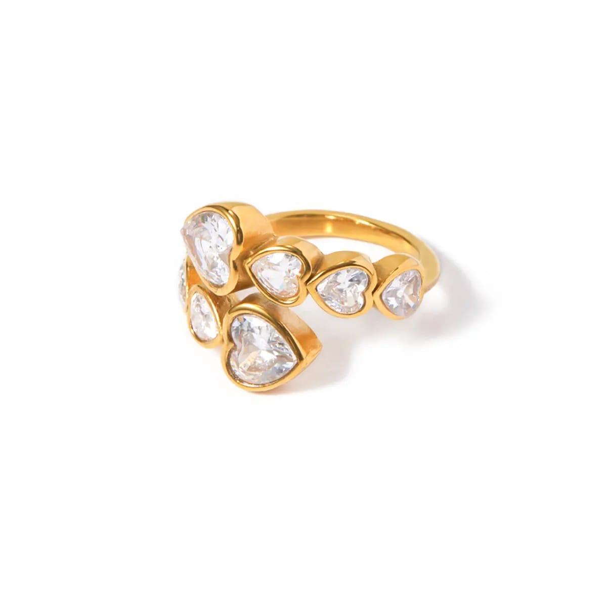 Mikayla – Anillo Corazón con Corona de Crista
