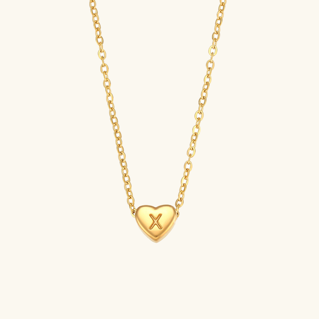 Corazón - Collar con iniciales de oro