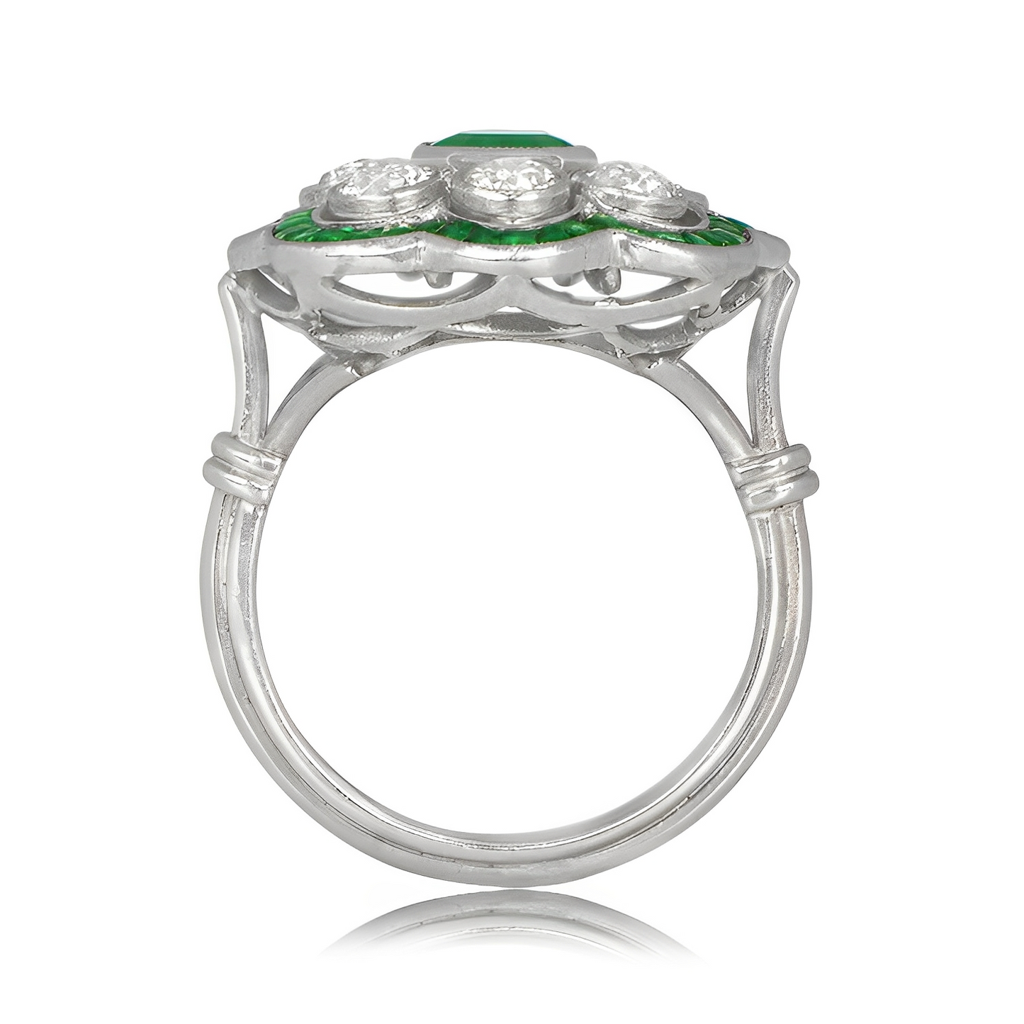 Margie – Anillo Vintage con Esmeralda y Detalle Dorado
