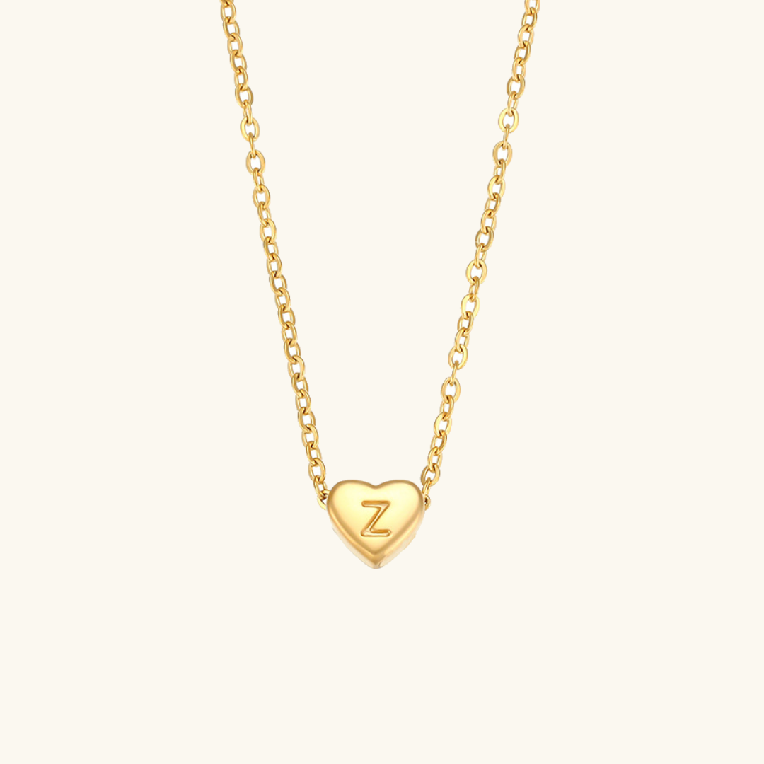 Corazón - Collar con iniciales de oro