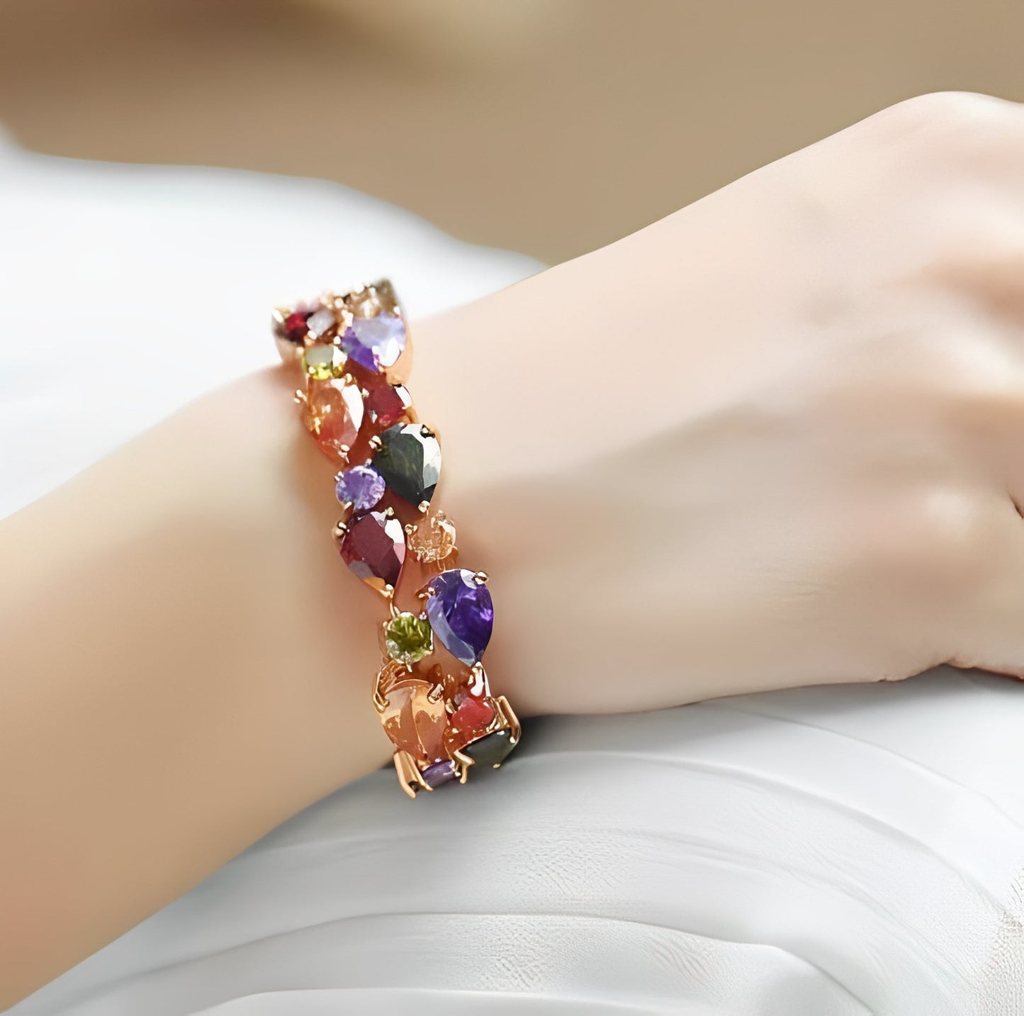 Cherilyn – Pulsera Multicolor en Oro Rosa