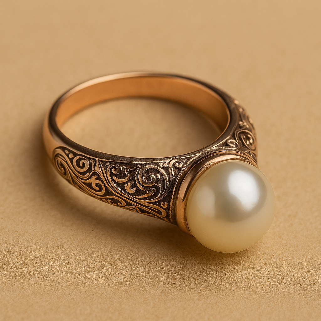 Inaya – Anillo Vintage Dorado con Perla