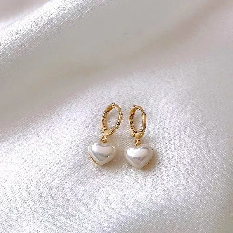 Noreen – Pendientes Corazón Elegantes con Perla