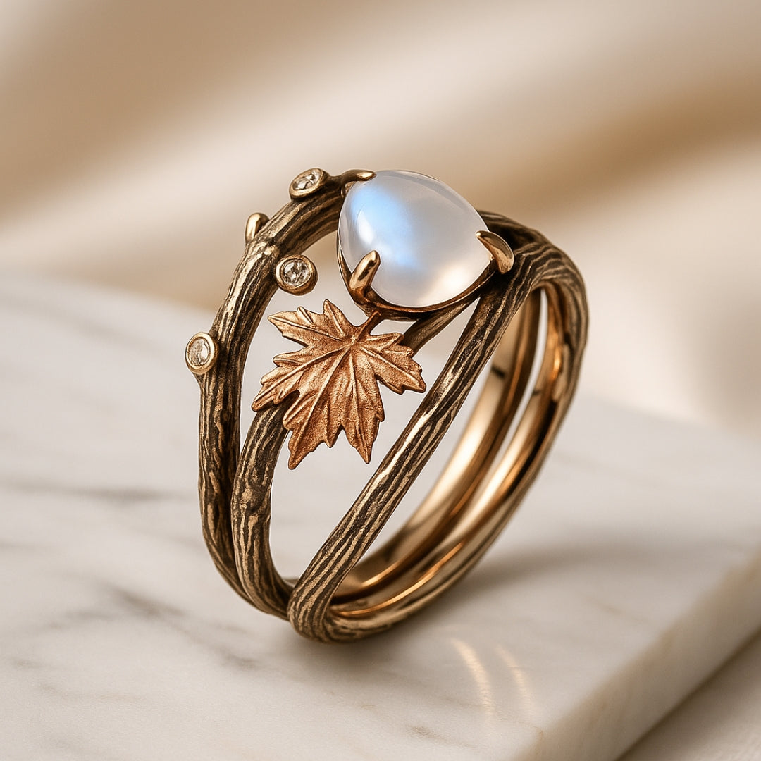 Celestia – Anillo Piedra de Luna con Encanto Natural