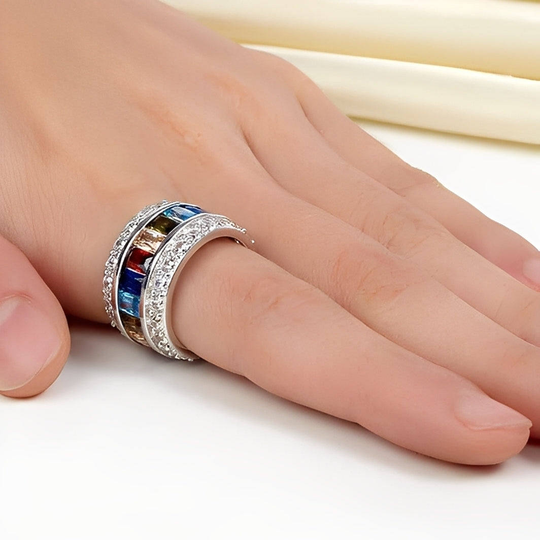 Sheena – Anillo Multi-Piedras en Plata 925