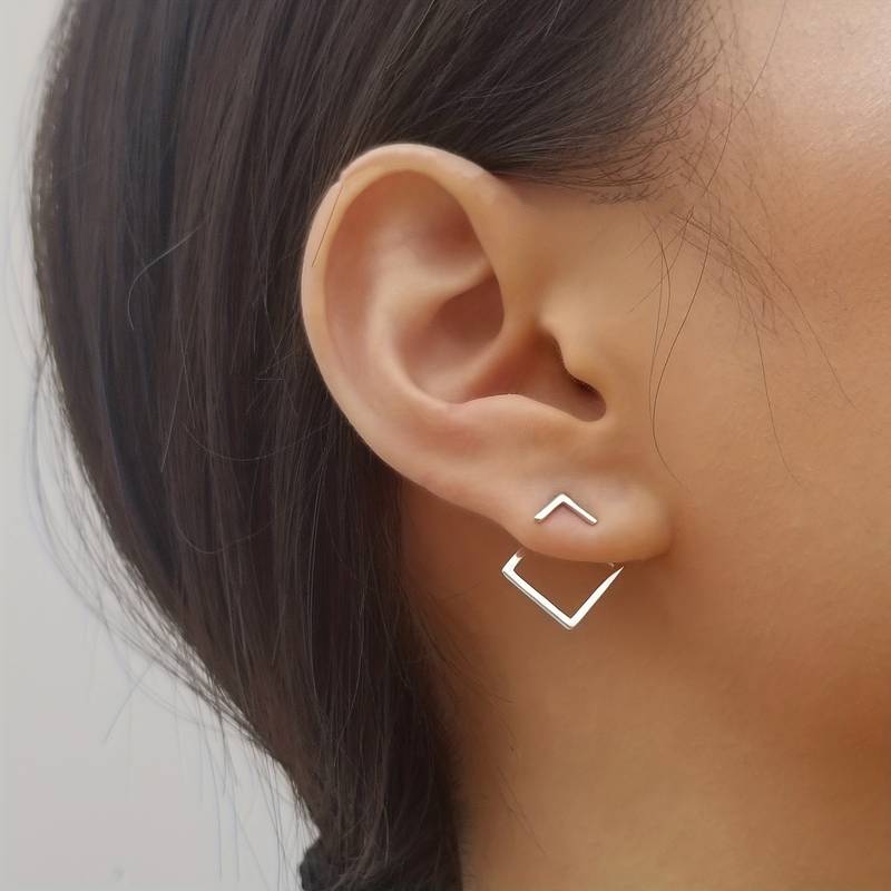 Rombo Conectado - Pendientes Geométricos Minimalistas