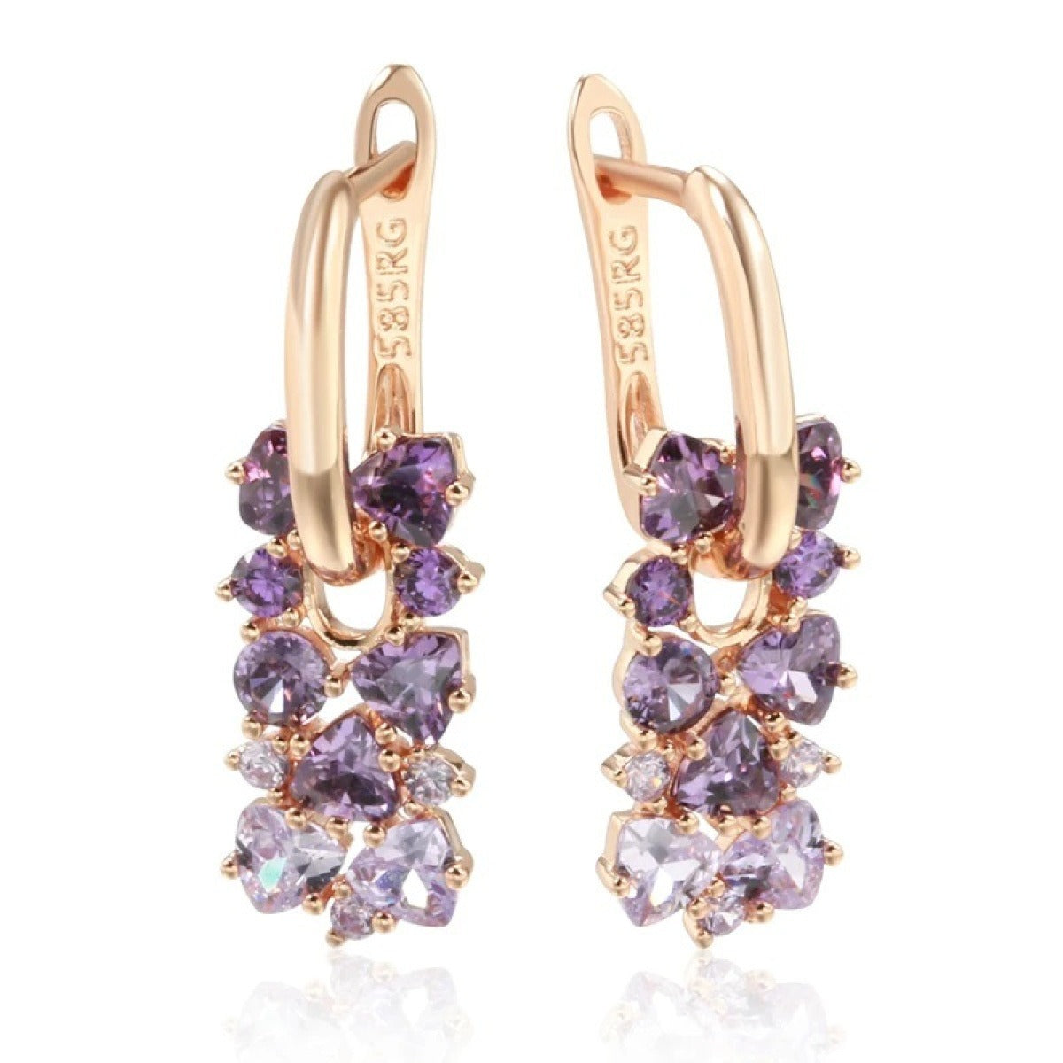 Leah - Pendientes Elegantes Morados