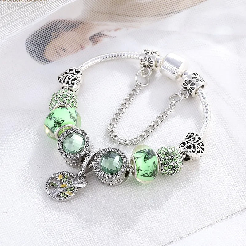 Caelia – Pulsera Elegancia Cristal y Plata