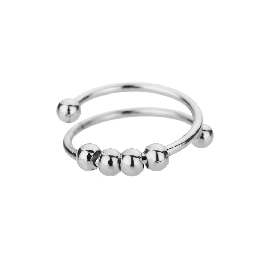 Maelis – Anillo Anti-Estrés con Perlas Giratorias