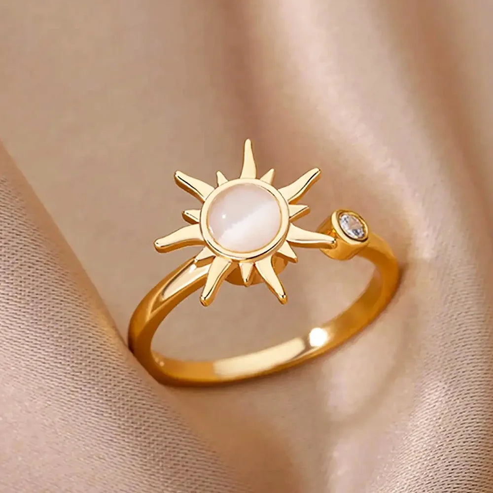 Helia – Anillo Sol Giratorio Apacible