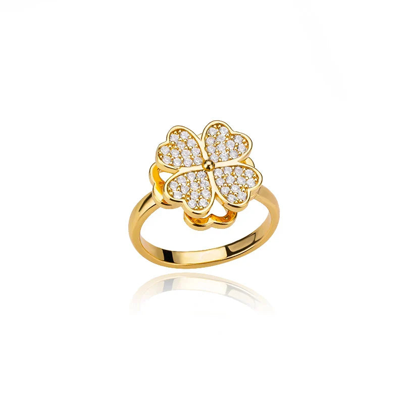 Dazel – Anillo Anti-Estrés Giratorio Trébol de 4 Hojas