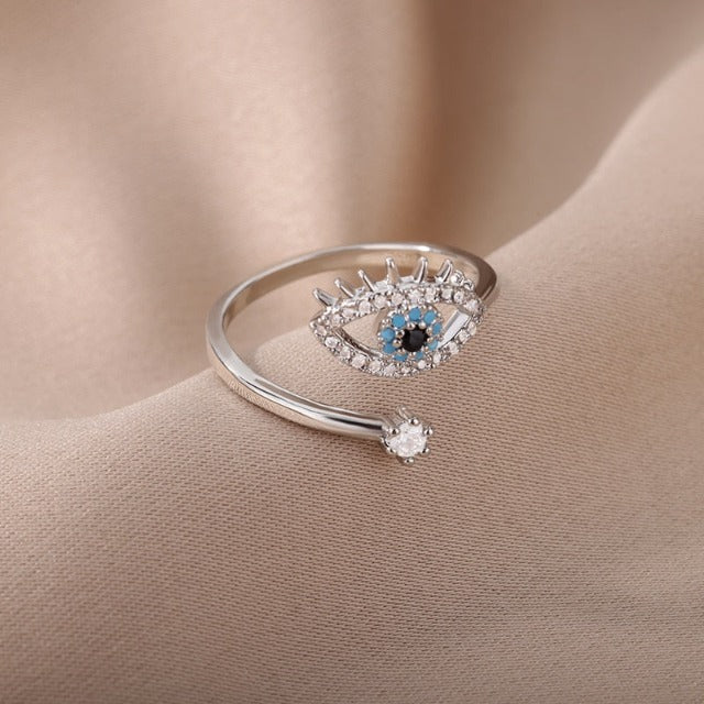 Amaris – Anillo Protector Ojo Azul y Diamante
