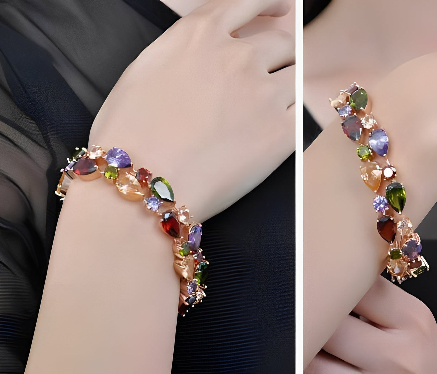 Cherilyn – Pulsera Multicolor en Oro Rosa