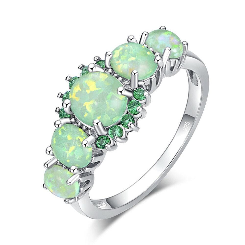 Toni – Anillo Ópalo Verde & Esmeralda