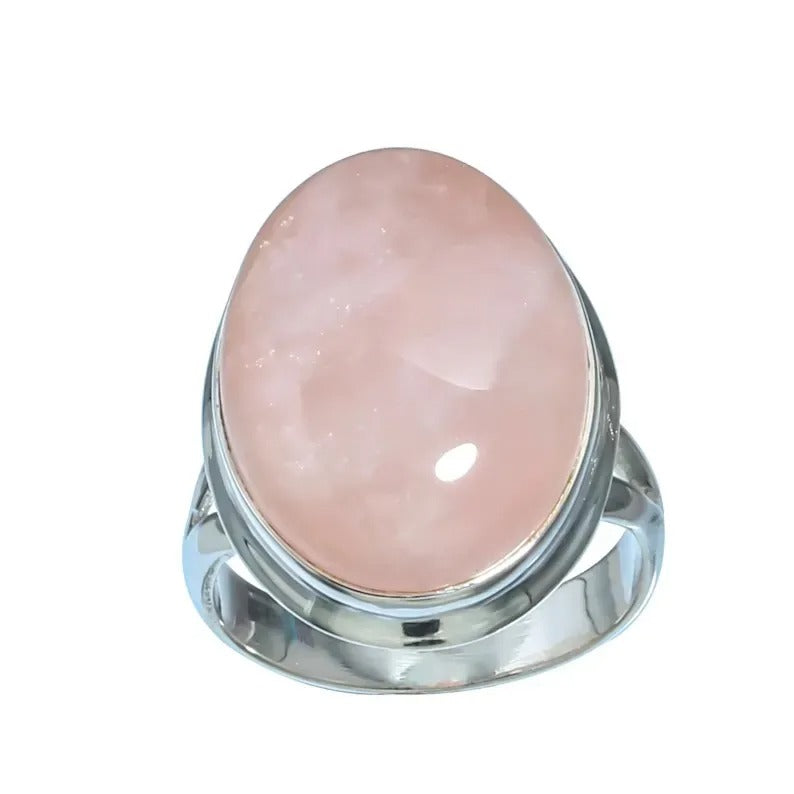 Rosalya – Anillo Vintage de Plata y Cuarzo Rosa