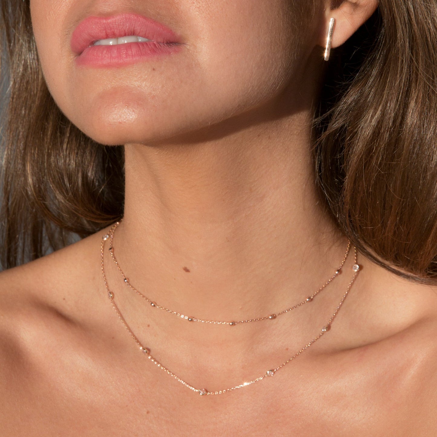 Collar de bolas con incrustaciones - Collar de perlas redondas