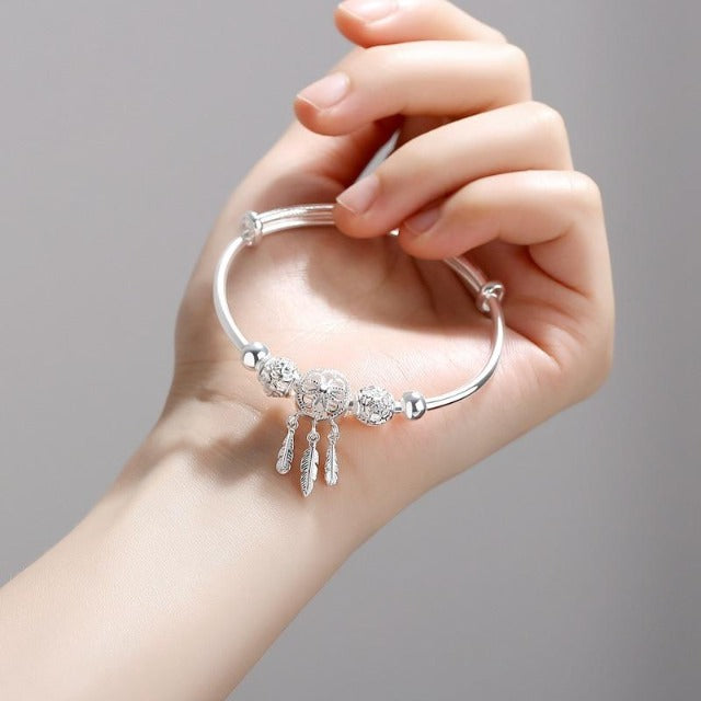Aylen – Pulsera Atrapa-Sueños en Plata Fina