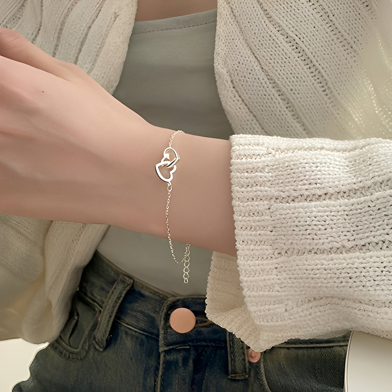 Amara – Pulsera de la Suerte de Doble Corazón