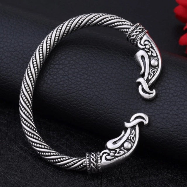 Ragnar – Pulsera Vikingo Hombre Estilo Antiguo en Plata o Dorado