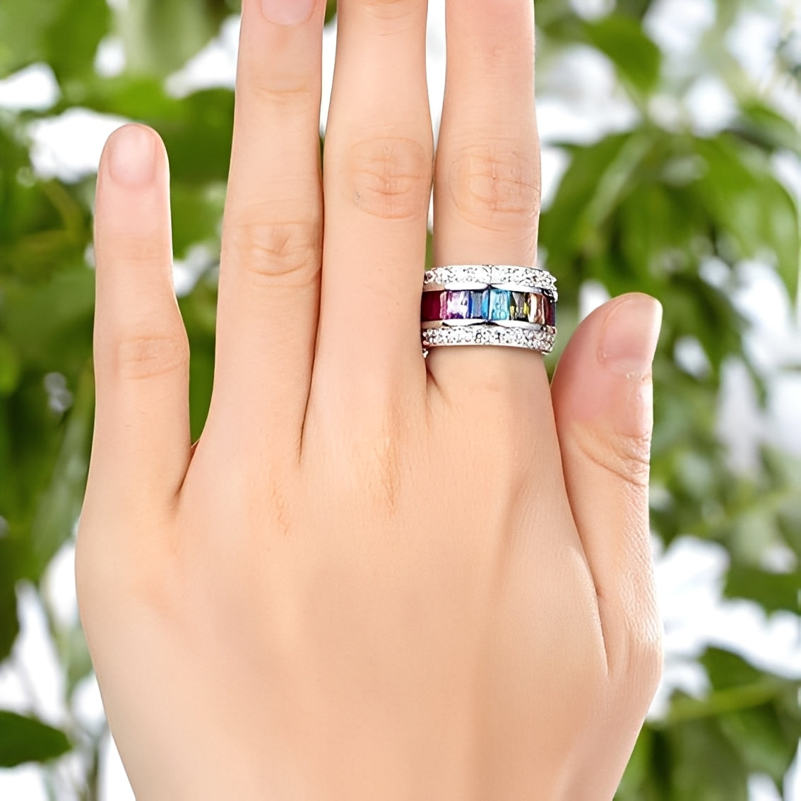 Sheena – Anillo Multi-Piedras en Plata 925