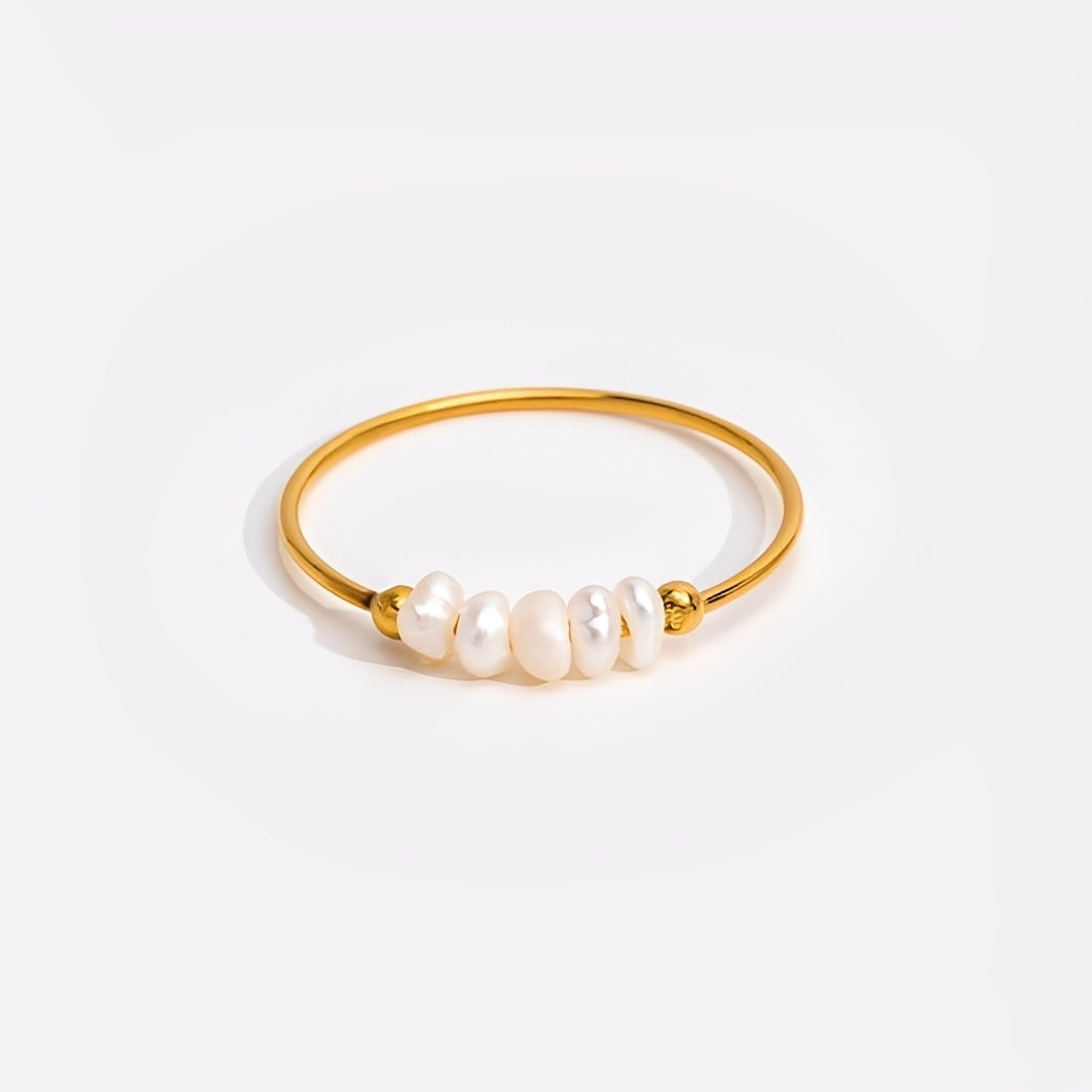 Maelia – Anillo Clásico de Perla de Agua Dulce