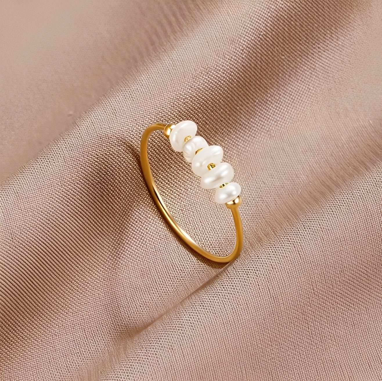 Maelia – Anillo Clásico de Perla de Agua Dulce