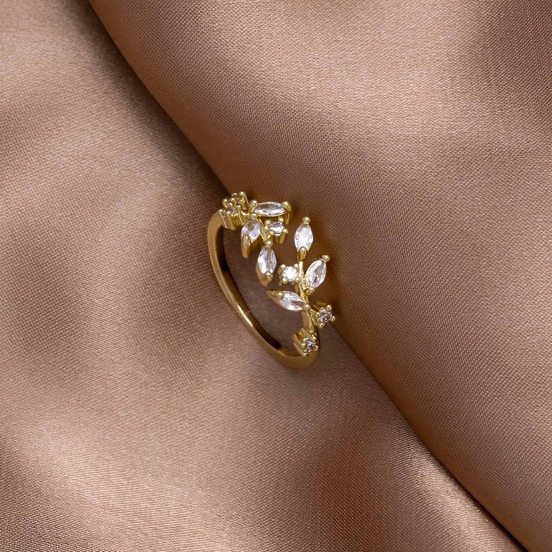 Aretha – Anillo Liana Cristal en Oro 18K