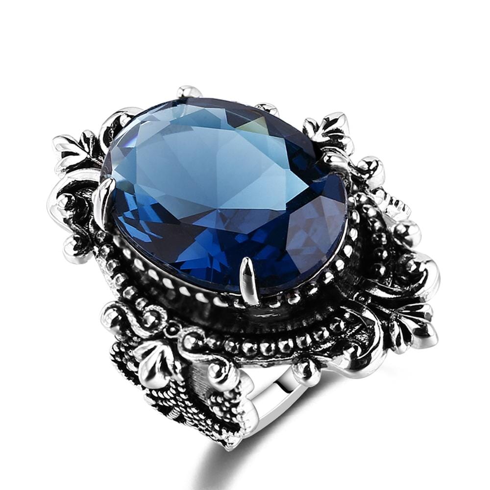 Ysoria – Anillo Pavo Real en Zafiro Azul Vintage