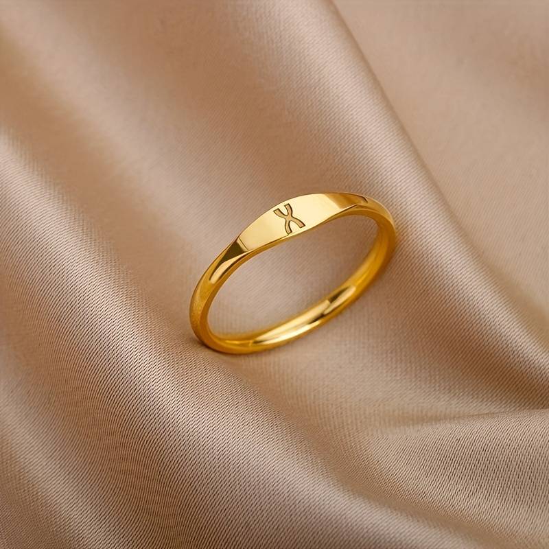 Anillo Minimalista - Anillo Minimalista con Inicial Grabada